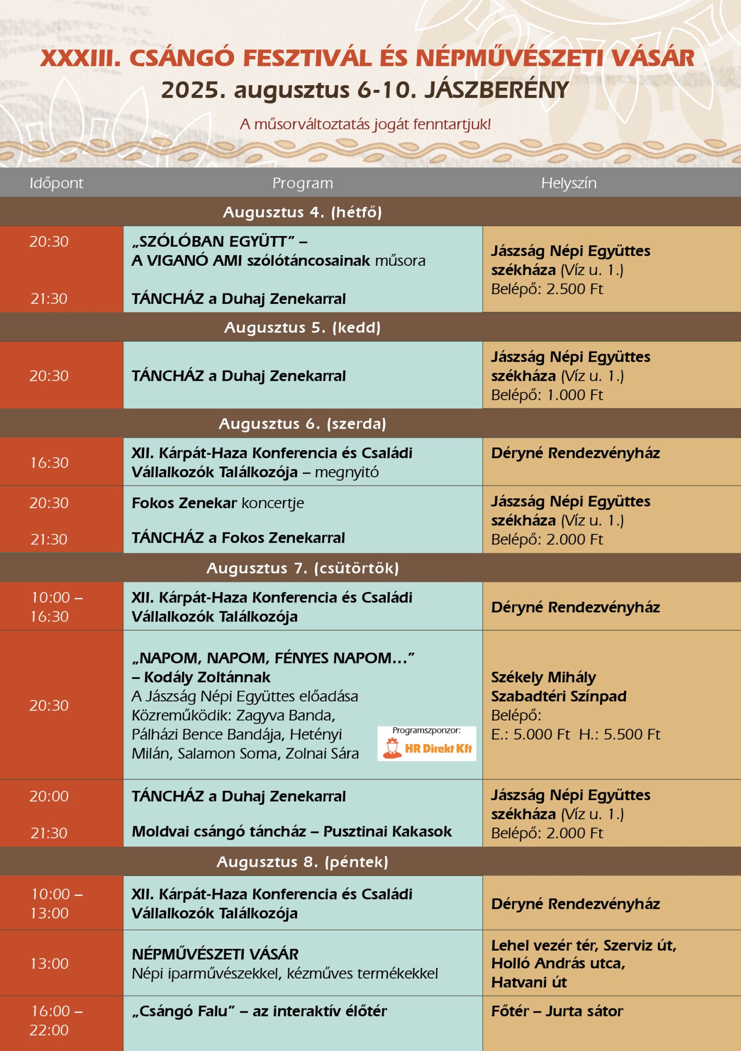 Programok – CSÁNGÓ FESZTIVÁL